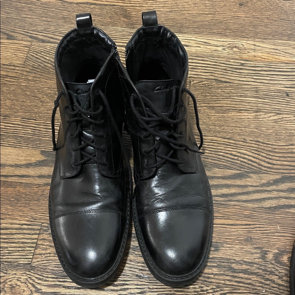 Clarks Men's Black Leather Boots